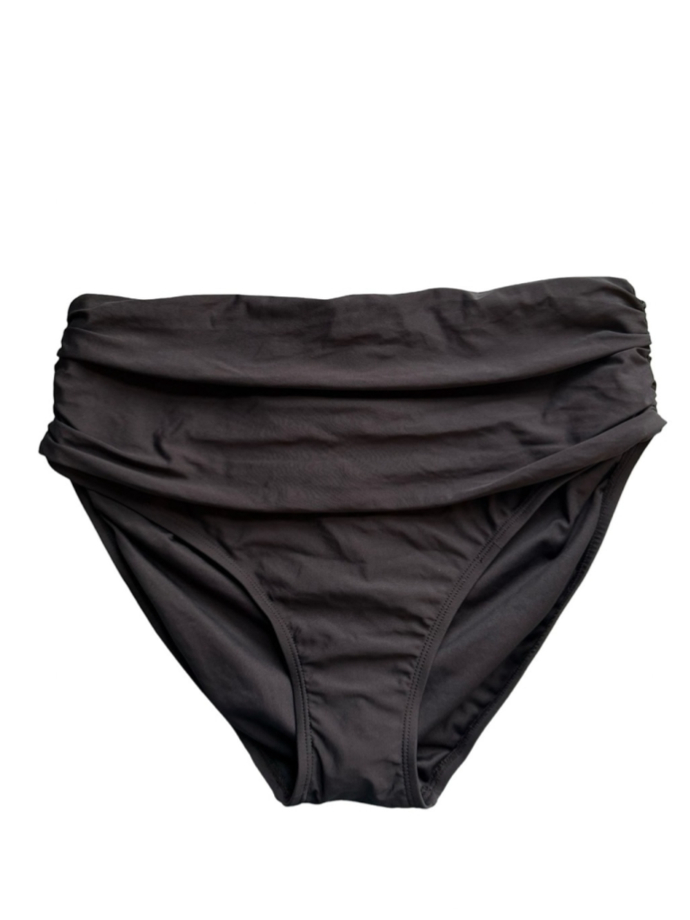 Women’s Black Fold-Over High-Waist Swim Bottom Size L Beach Vacation Swim
